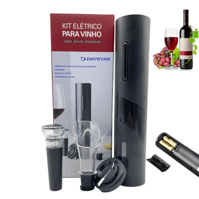 Abridor De Vinho Elétrico + 3 Brindes Grátis Automático