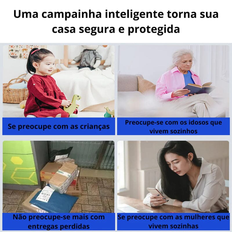 Campainha Wi-fi Inteligente com Câmera de Segurança