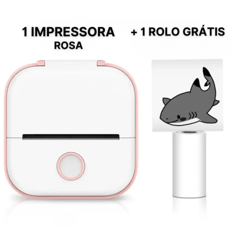 Mini Impressora Bluetooth Creativeup® Rosa + 1 Rolo Grátis Eletrônicos