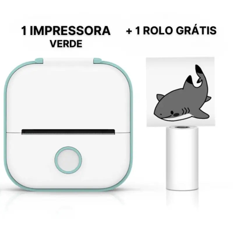 Mini Impressora Bluetooth Creativeup® Verde + 1 Rolo Grátis Eletrônicos